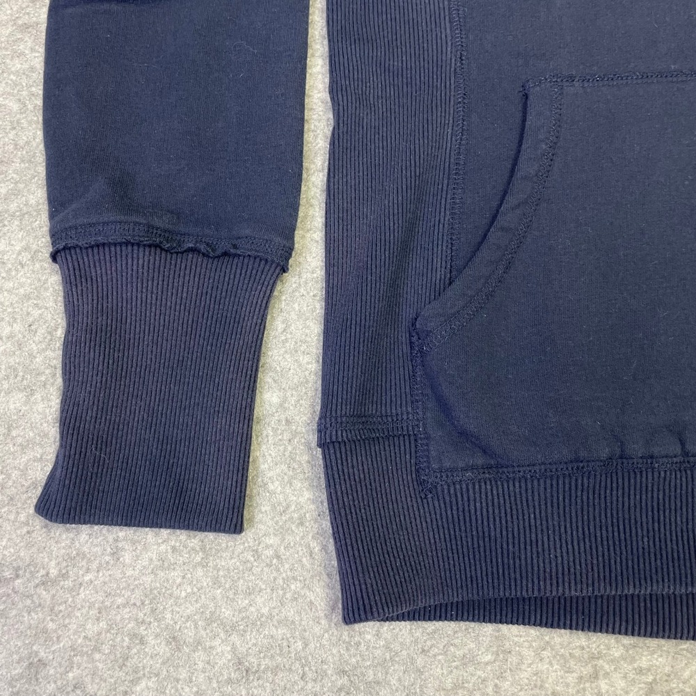Y2K Tommy Hilfiger Navy Faux Fur Lined Quarter Zip Hoodie Crest Logo Small - Picture 10 of 16